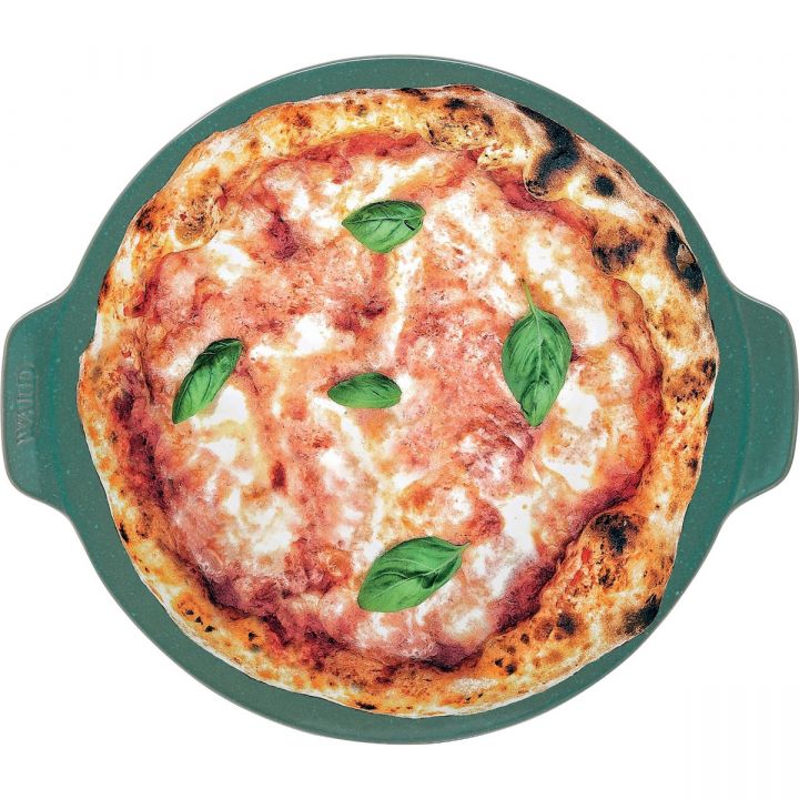 Piatto pizza in argilla verde